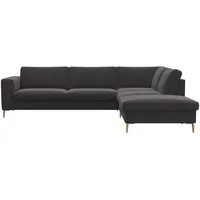 FLEXLUX Ecksofa »Fiore, Sitzaufbau mit hochwertigem Kaltschaum für mehr Sitzkomfort«, breite Armlehnen, L-Form, Füße Alu/Eiche grau