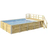 Weka Massivholzpool 595 650 x 500 x 203 cm inkl. Sandfilteranlage Folie blau/mosaik