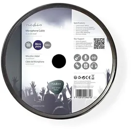 Nedis Mikrofonkabel 2X 0.23 mm2 Kupfer 100.0 m rund PVC Dunkelgrau Rolle (100 m), Audio Kabel