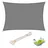 Woltu Sonnensegel Rechteck 2 x 3 m HDPE grau