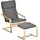 Homcom Relaxsessel mit Fußhocker Polyester 66,5 x 98 x 78 cm Grau
