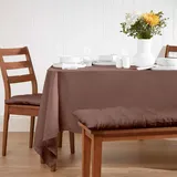 Homescapes Tischdecke 100% Baumwolle 137 x 178 cm Braun