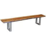 Massivmoebel24 - Baumbank Akazie 180x38x45 walnuss lackiert FREEFORM 2 06