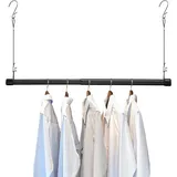 Hängender Kleiderstange Schrankstange,38-127cm Teleskopstange Einstellbare Hängender Klemmstange Kleiderschrank aus Edelstahl Ausziehbare Garderobenstange Spannstange für Garderobe/Mattschwarz