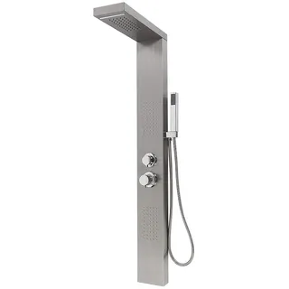 Duschpaneel Duschsystem Edelstahl Gebürstet Duscharmatur Duschset mit Regendusche, Massagedusche, Wasserfalldusche, Handbrause (15 * 47 * 130cm (Edelstahl))