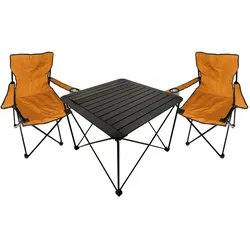 Mojawo 3teiliges Campingmöbel Set Campingtisch Campingstuhl L70xB70xH56cm