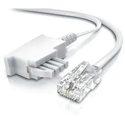 CSL - Internet Kabel Routerkabel - TAE-F Stecker auf RJ45 Stecker - 0,5m - Internetkabel - Router an die Telefondose, TAE - weiß