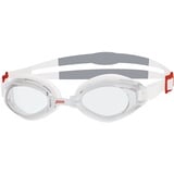 Zoggs Unisex Erwachsene Endura Schwimmbrille, Weiß/Rot/Transparent, Einheitsgröße