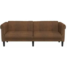 vidaXL Sofa Braun Kunstleder Wildleder-optik