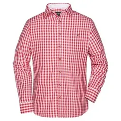 Herren Trachtenhemd JN638, rot/weiß, Größe XXL - rot/weiß - XXL