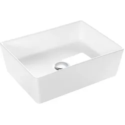 Aufsatz-Waschtisch HAPPY HOUR 500 x 155 x 380 mm, Keramik, weiß - 93 943 96