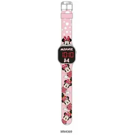 kids-euroswan Minnie LED-Digitaluhr 0 mm Kunststoff Rosa Silikonarmband Rosa