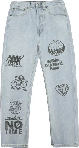 Obey Taylor Denim Jeans Hose Damen Lila
