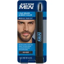 Just for Men 1-Tages Bart- & Augenbrauenfarbe, für Bart und Augenbrauen bei Männern, temporäre Farbe, für ein volleres und definiertes Aussehen, bis zu 30 Anwendungen, Farbe Dunkelbraun