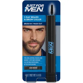 Just for Men 1-Tages Bart- & Augenbrauenfarbe, für Bart und Augenbrauen bei Männern, temporäre Farbe, für ein volleres und definiertes Aussehen, bis zu 30 Anwendungen, Farbe Dunkelbraun