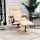 Homcom Massagesessel Kunstleder 84 x 95 x 77 cm Creme mit Hocker