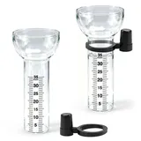 XJJAUGKLY 2 Stück Regenmesser Set für 1-35 mm Messungen, Regenmesser Ersatzglas mit Halterung, Outdoor-Regenmesser Frostsicher Präzise Regenwassermessung für Garten, Balkon & Hobby