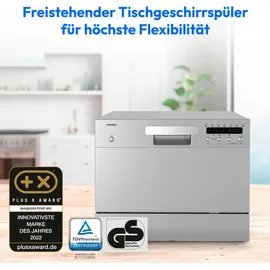 Medion DWT60 Tischgeschirrspüler (freistehend, 550 mm, Silber)