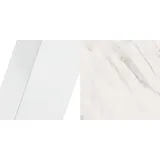 Feldmann-Wohnen Esstisch Edder (mit 2 Erweiterungsstücken und Metallgestell, 1-St., moderne Optik, Tischplatte rund ausziehbar), 90 / 166cm ausziehbar Bianco Marmor weiß