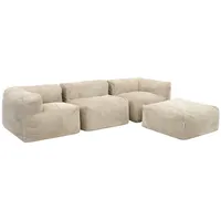 icon beanbags icon Sitzsack-Sofa, Beige, Textil, 4-Sitzer, 550x68x100 cm, Wohnzimmer, Hocker, Sitzsäcke, XXL Sitzsäcke