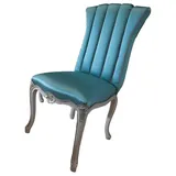 Xlmoebel Stuhl Neuer Barock-Rokoko-Lehnstuhl für das Esszimmer mit luxuriösem (1 St), Hergestellt in Europa blau