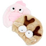 Abcsea 2 Stücke Turban Haartrockentuch, Haarturban Trocknen, Trockenhaube für Haare, Haartrocknungs Handtuch, Haartrockentuch Kinder, Elch und Rosa Große Lippen