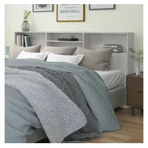 vidaXL Kopfteil mit Ablagen Betongrau 220x19x103,5 cm