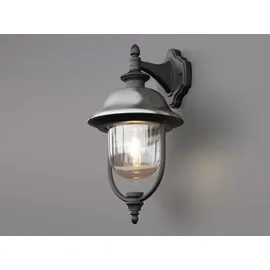 Konstsmide LED Außenwandleuchte Aluminium/Edelstahl/Glas 49 cm inkl. Leuchtmittel Schwarz/Silber