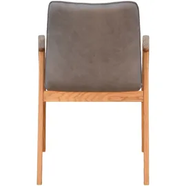 Home Affaire Armlehnstuhl HOME AFFAIRE "Loreen Esszimmerstuhl, Polsterstuhl, Designstuhl", braun (schlamm, eiche natur geölt), B:56cm H:86,5cm T:64cm, Massivholz, Polyester, Sperrholz, Stühle, Armlehnstuhl, mit Massivgestell, hochwertig gearbeitet, Armlehnen,