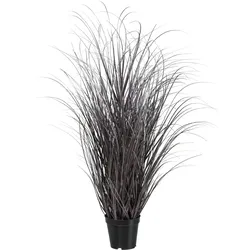 CREATIV green künstliche Pflanze Gras im Topf, 93 cm, lila-silber