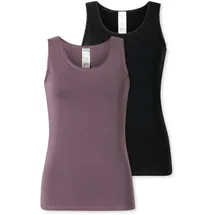 SCHIESSER Unterhemd Modern Multipacks in schwarz, lila | Gr.: 44