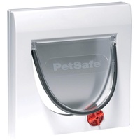 PetSafe Katzenklappe Staywell Klassik, 4 manuelle Verschlussoptionen, Einschließlich Tunnel, Für Haustiere bis 7 kg, Maße 22,3 cm x 22,3 cm, Weiß