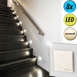 8er Set LED Wand Spots Akzent Beleuchtung Wohn Zimmer Decken Lampen Flur Treppen Stufen Leuchten