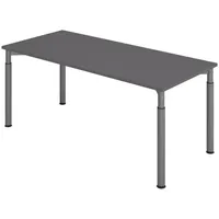 Bümö Schreibtisch Graphit, Graphit, Nachbildung, Rechteckig, 180x74x80 cm, FSC
