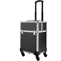 Kosmetikkoffer Make up Koffer, Aluminiu Schminkkoffer Friseurkoffer, Trolley Beauty Case (Schwarz)