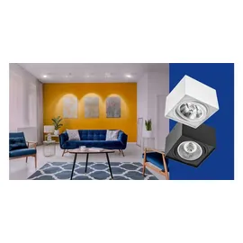 Spectrum Deckenstrahler weiß AR111 GU10 IP20 Quadratisch