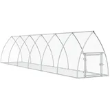 vidaXL Hasenstall Silbern 600x105x120 cm Verzinkter Stahl
