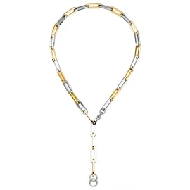 Jobo Kette mit Anhänger JOBO, gold (goldfarben), Halsketten, Damen, Edelstahl, L: 47, Y-Collier Edelstahl goldfarben beschichtet 48 cm