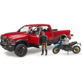 Bruder RAM 2500 Power Wagon mit Ducati Desert Sled und Fahrer