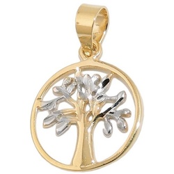 Gallay Anhänger Set Anhänger 12mm Baum des Lebens bicolor 9Kt GOLD