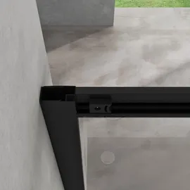 SoGood doporro Duschkabine mit Schiebetür Duschabtrennung Klarglas 75x70cm Eckeinstieg Eckdusche 6mm ESG Glas Höhe 190cm Ravenna16k plus schwarz