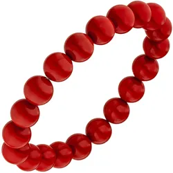 Perlenarmband JOBO, rot, Armbänder, Damen, Perlen, mit Muschelkern-Perle 19 cm
