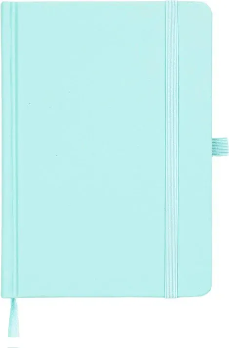 Jubiluu A6 Premium PU-Hardcover-Taschenbuch mit Liniatur, 80 Blatt (100 g/m2 Offetpapier), Lesezeichen, Gummiband und Stiftschlaufe – unmarkierter Planer für Notizen, Skizzen, Aufgabenlisten und persönliches Journaling – Türkis