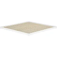 Erst-Holz Weißes Ehebett 180x200 Kiefer massiv extra flaches Futonbett
