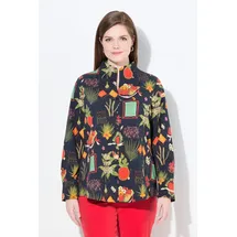Ulla Popken Longbluse mischfarben Schwarz XXL