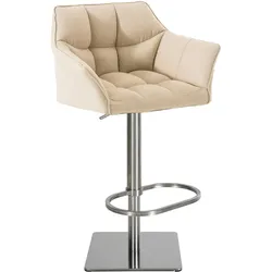 CLP Barhocker Damaso Stoff creme/edelstahl