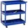 Mendler Werkzeugwagen HWC-M25, Rollwagen Werkstattwagen Transportwagen, Rollen Handgriff 3 Ladeflächen, Stahl 73x73x36cm blau
