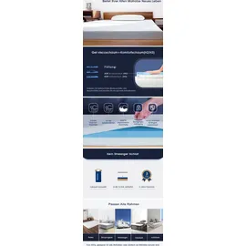 Newentor Matratzen Topper 180 x 200 cm weiß