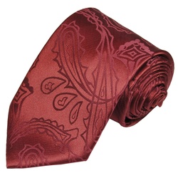 Paul Malone Krawatte Herren Hochzeitskrawatte paisley – Mikrofaser – Bräutigam Breit (8cm), weinrot V1 rot normal – 8 cm x 150 cm