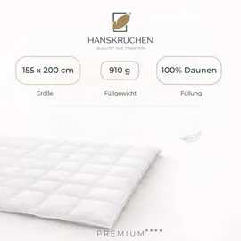 HANSKRUCHEN GmbH Hanskruchen® Daunendecke 155x200 cm Warm 100% Daunen waschbar Allergiker Decke atmungsaktiv Winterbettdecke weiß - Weiß